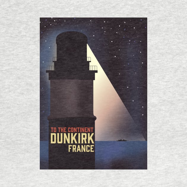 Dunkirk France retro travel poster. by nickemporium1